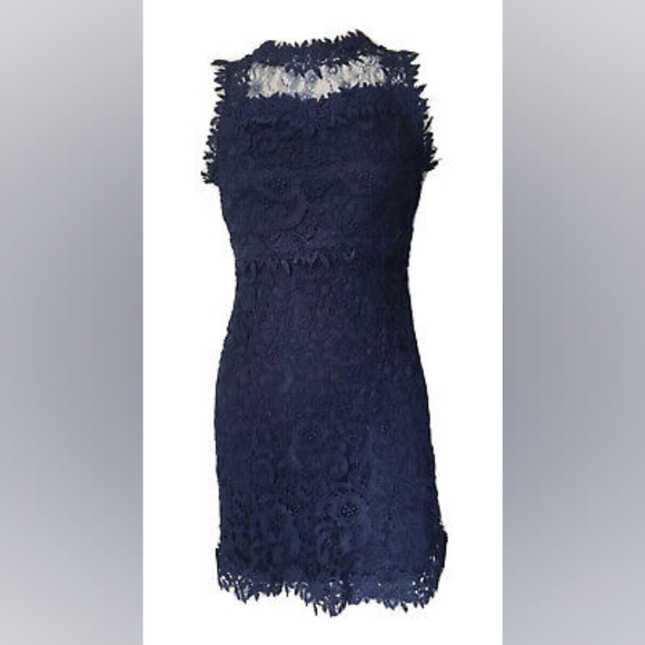 New with tags Romeo + Juliet Couture Navy Sleeveless Lace Dress Size sma… - Picture 11 of 11